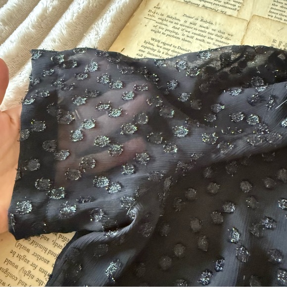 Madewell Couture Black Sheer Goth Short Sleeve Blouse, Size M - Picture 2 of 9